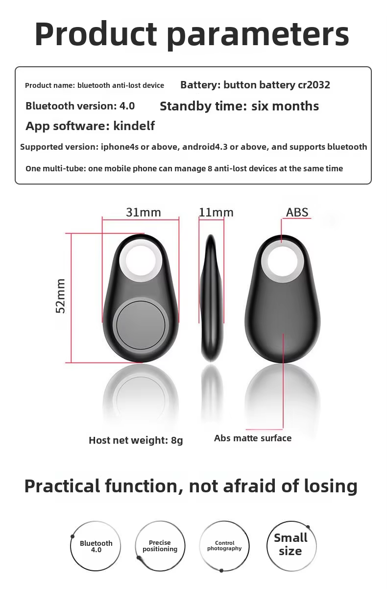 Generise 'Found It' Compact Bluetooth GPS Tracker Tag for Health & Beauty Enthusiasts