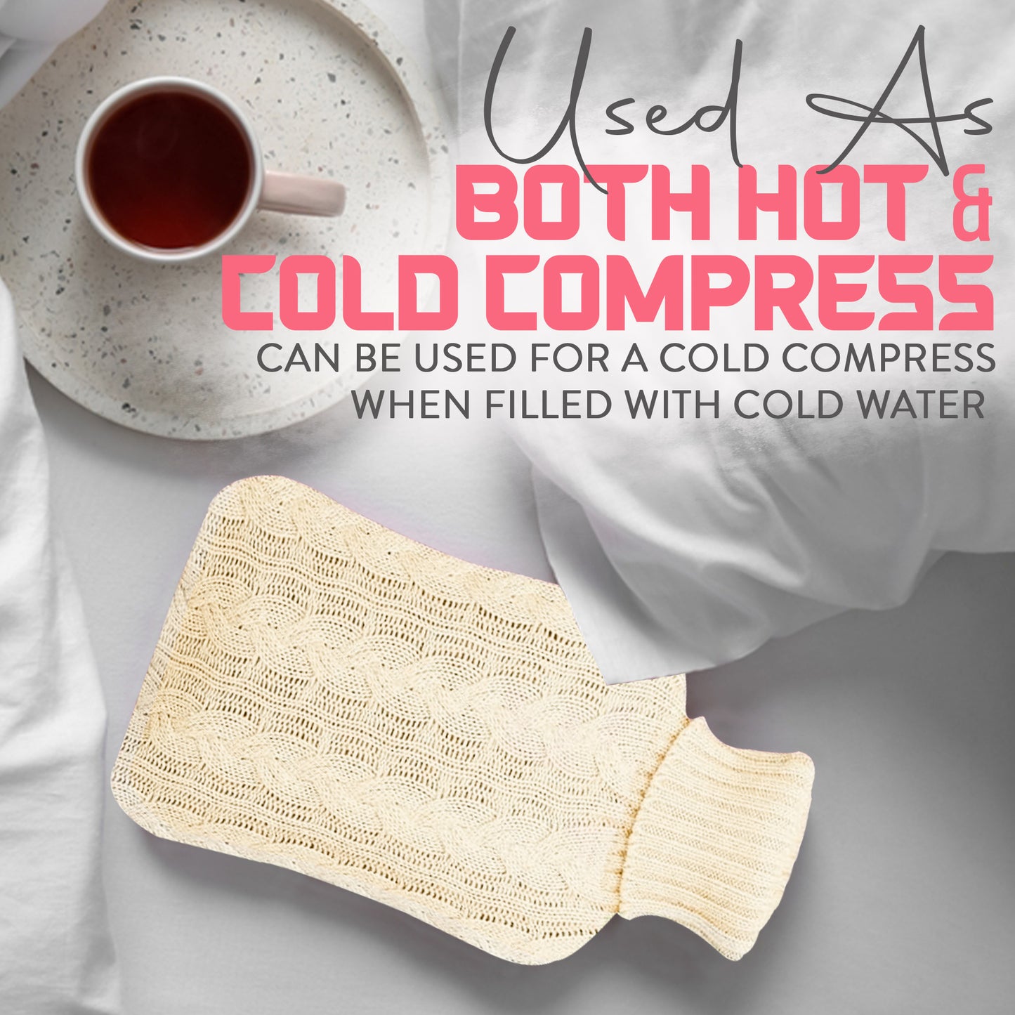 Generise 2-Litre Knitted Hot Water Bottle – Cosy, Stylish & Energy-Saving - RANDOM COLOUR