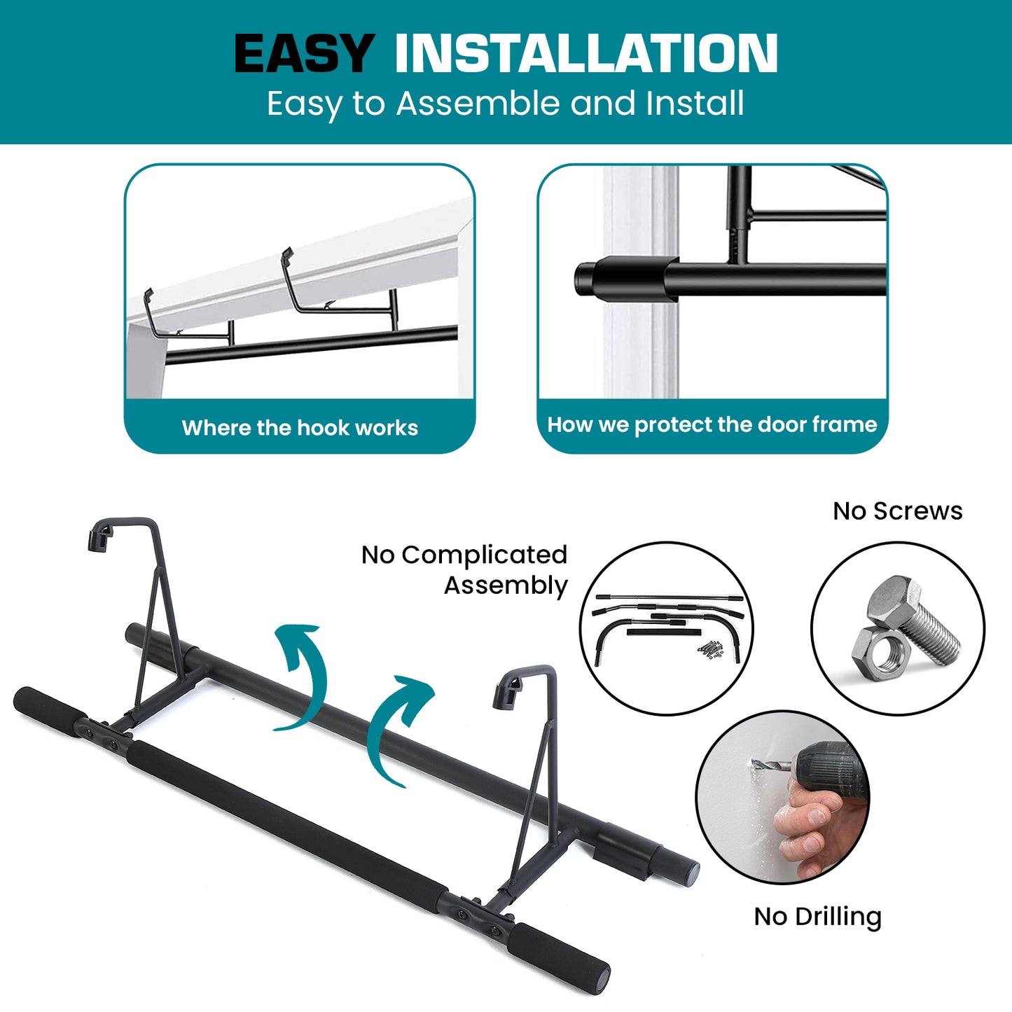 Generise Foldable Pull Up Bar - Carbon Steel
