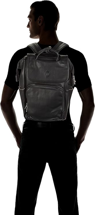 Baby Uma Award Winning Baby Changing Bag Backpack- Black Leather