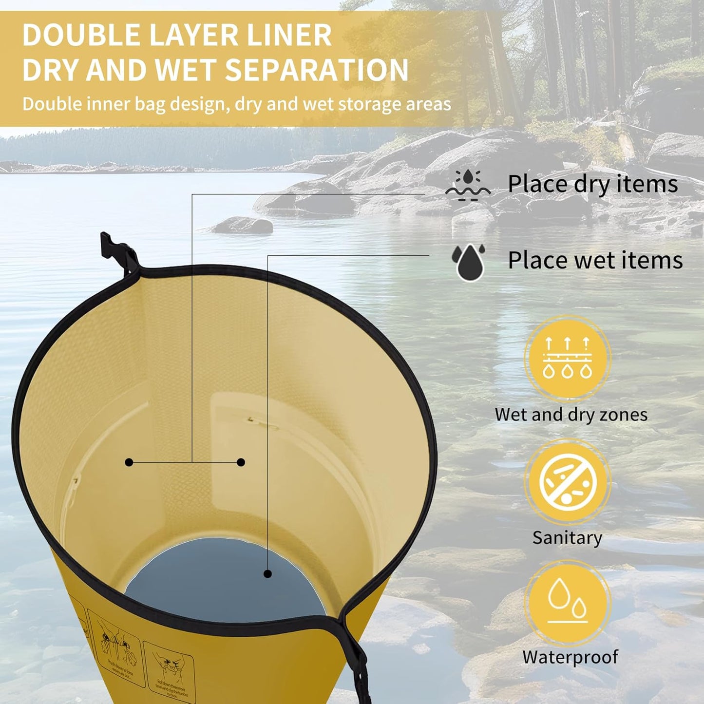 Naturehike Dry Bag WaterproofSack with Long Adjustable Strap for Kayaking, Fishing, Swimming, Snowboarding