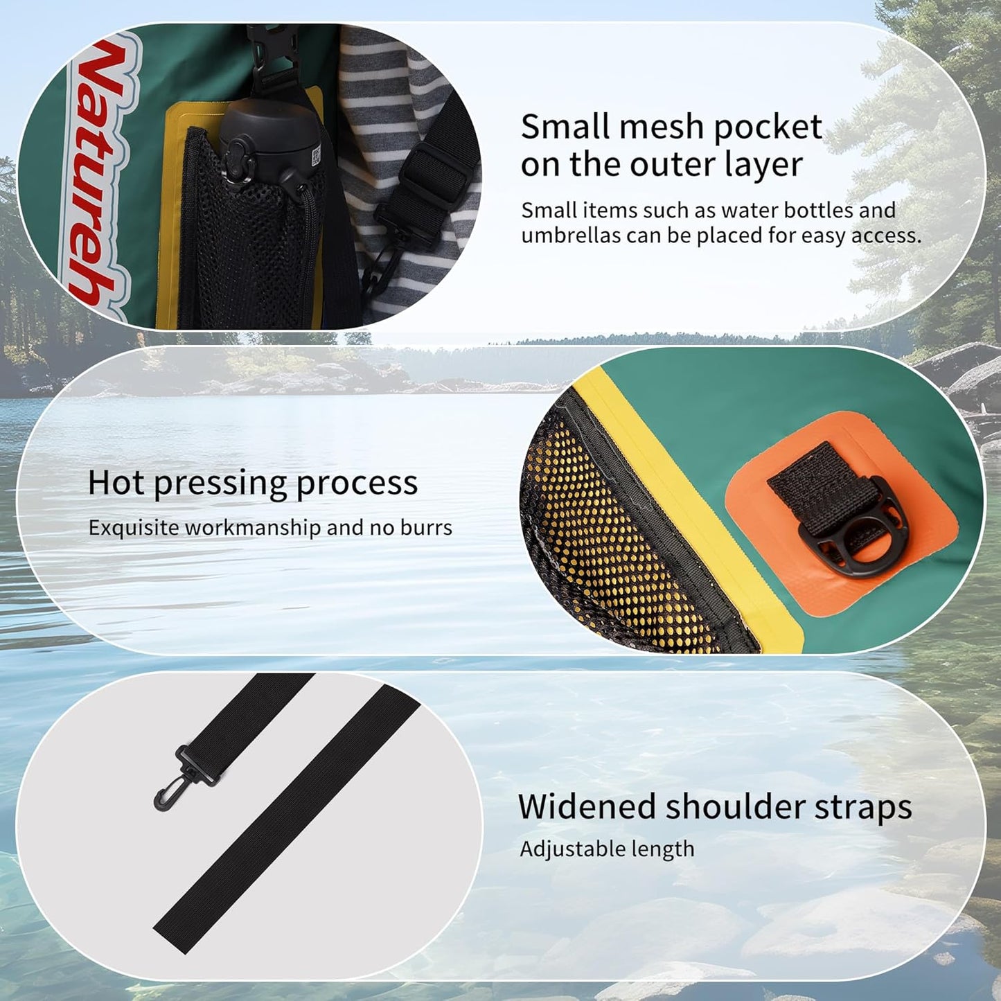 Naturehike Dry Bag WaterproofSack with Long Adjustable Strap for Kayaking, Fishing, Swimming, Snowboarding