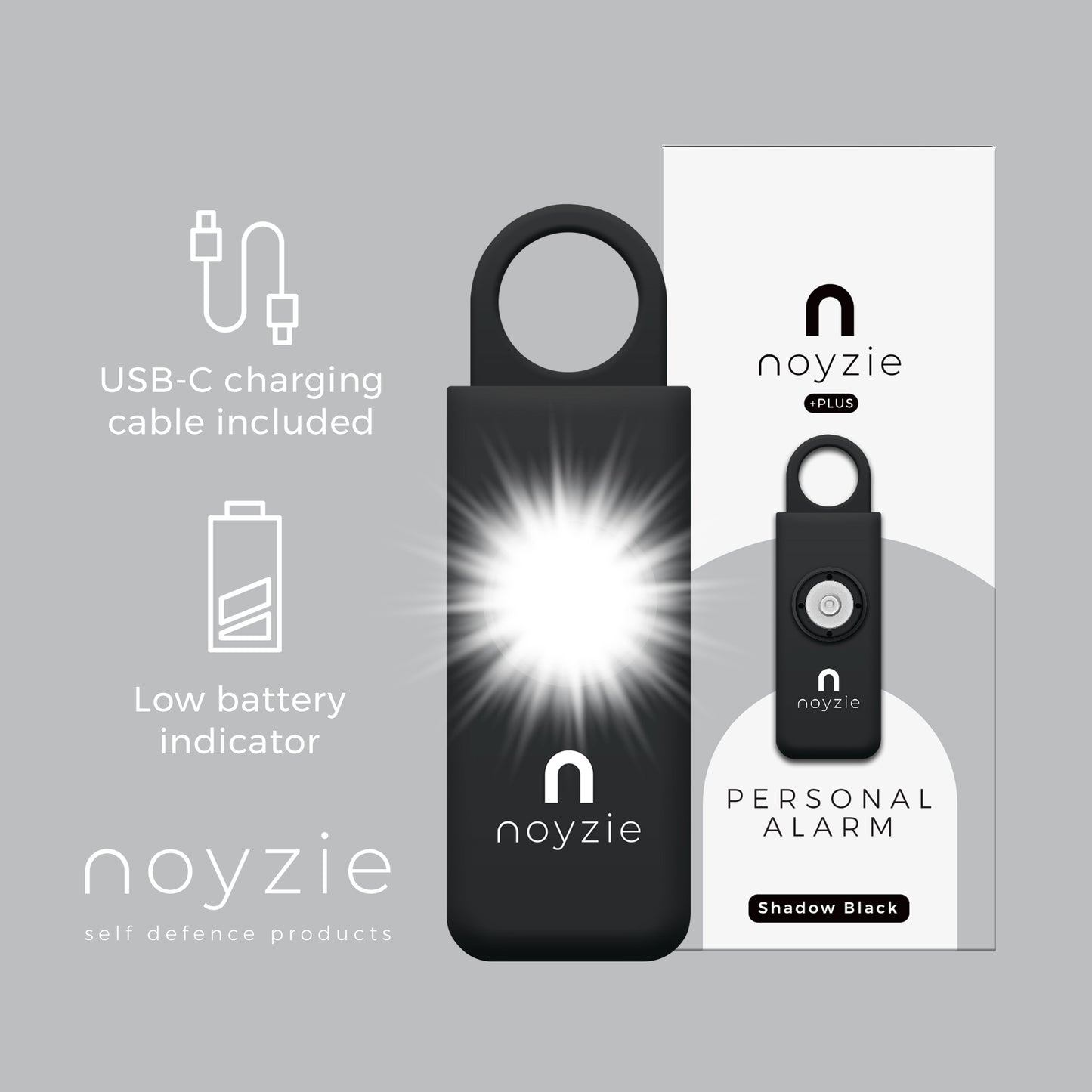 Noyzie PLUS Rechargeable 130db Personal Safety Alarm