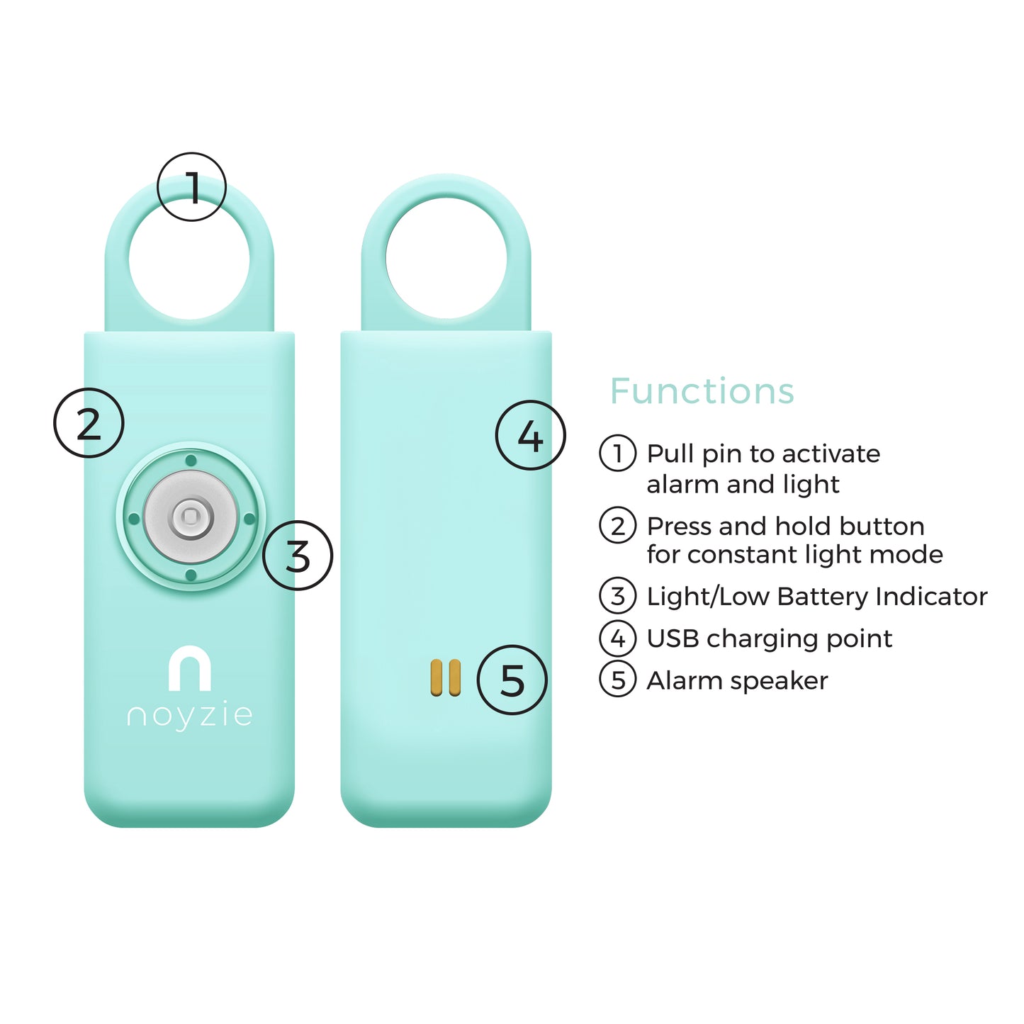 Noyzie LOCATE Rechargeable 130db GPS Personal Safety Alarm