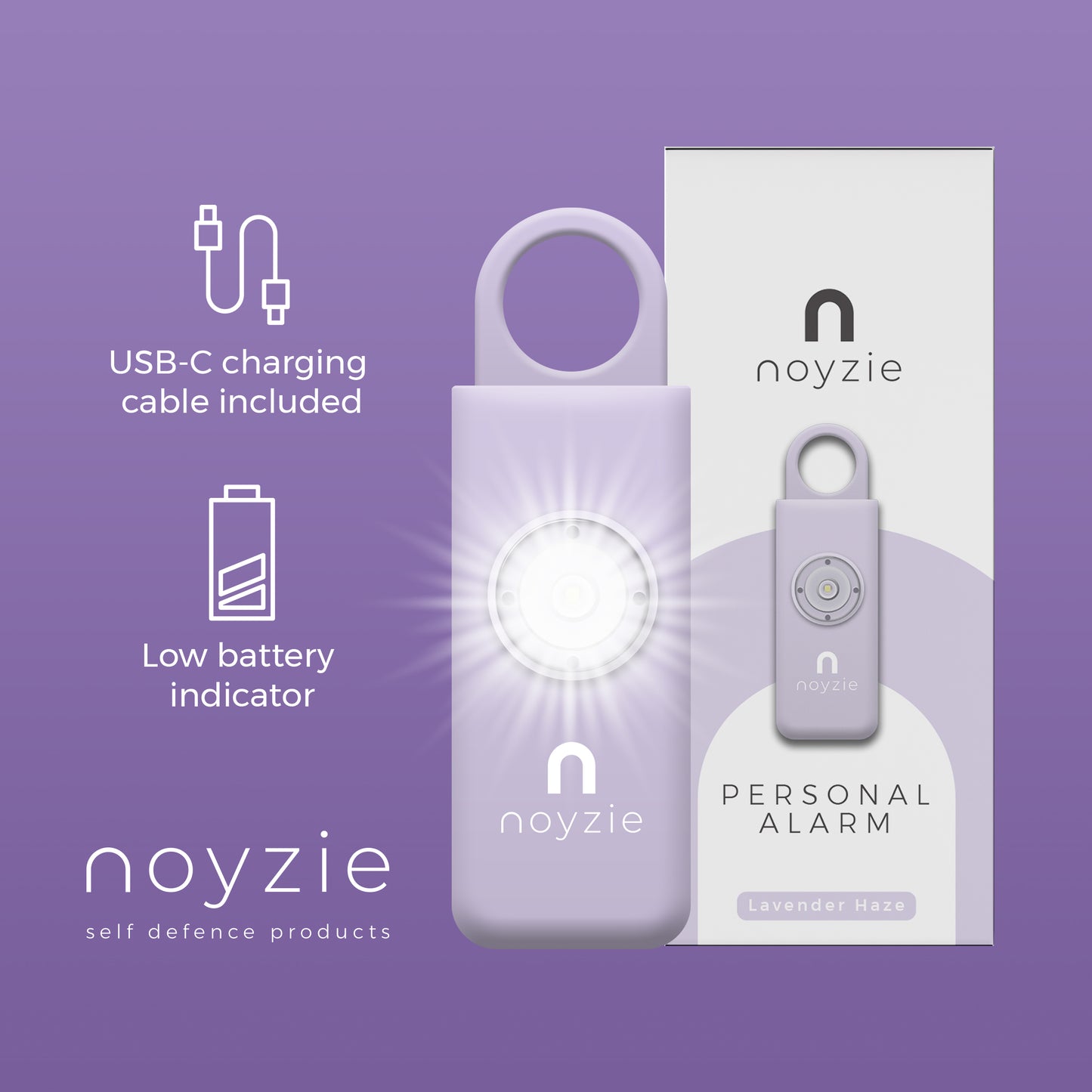 Noyzie PLUS Rechargeable 130db Personal Safety Alarm