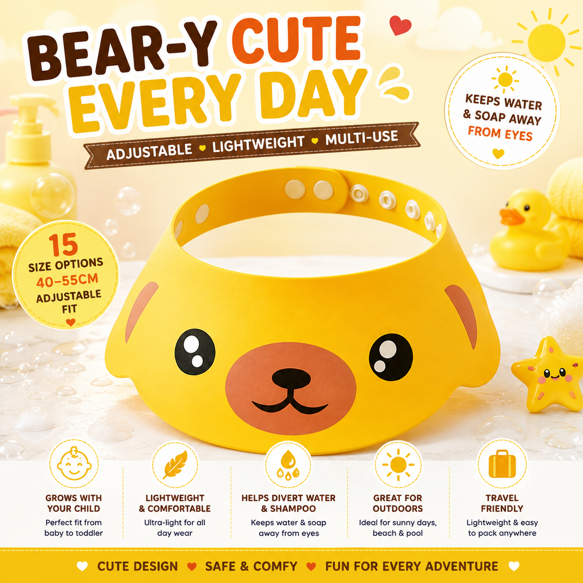 Toddlers Multi Use Visor Hats - 3 Cute Designs