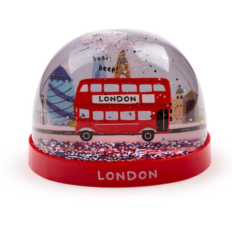 Puckator London Souvenir London Bus Large Glitter Snow Storm - Home Decoration - Plastic Snow Globes For Adults - With Real Glass - Snow Dome - Resin - Beautiful Snow Globes Uk
