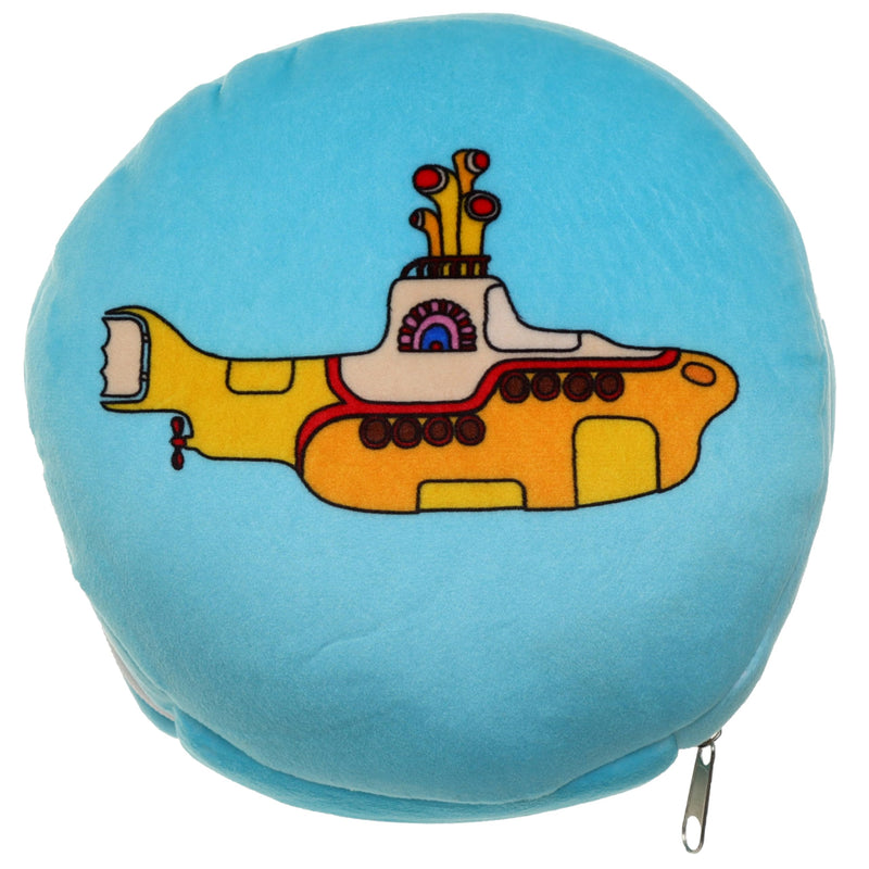 Puckator Relaxeazzz The Beatles Yellow Submarine Round Plush Travel Pillow & Eye Mask - Sleep Eye Mask Masks - Kids Travel Accessories For Sleeping Airplane - Flight Plane Neck Pillow Pillows