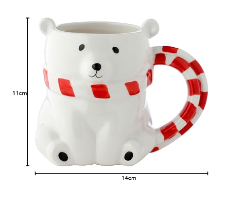 Puckator Polar Bear Ceramic Shaped Tea Coffee Mug - Funny Home Accessories - Cute Gifts for Girlfriend - Large Mugs for Men Women Hot Drinks - Cute Cups Presents - Secret Santa Gift - Cup Set