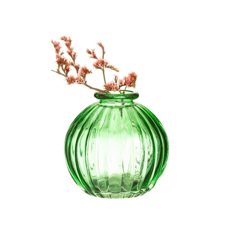 Sass & Belle Green Glass Bud Vases - Set Of 3 - Glass Vases for Table Decoration, Mini Flower Vase for Home, Table Decor, Sass and Belle Decorative Design, Green Vase