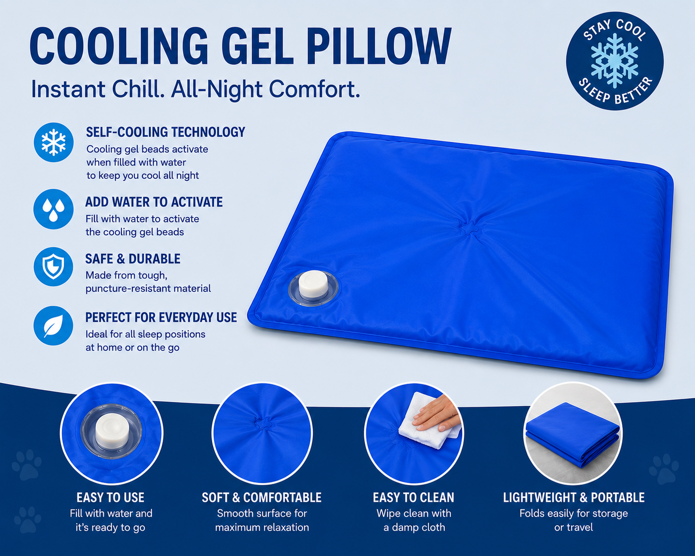 Generise Cooling Gel Pillow - 'just add water'