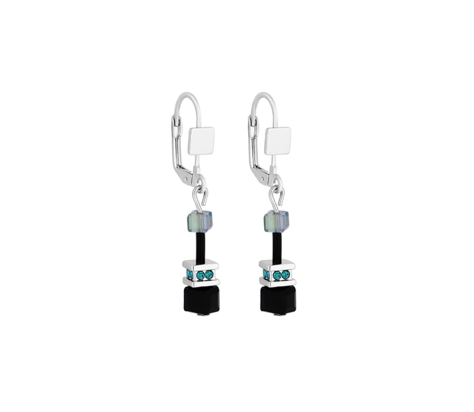 Diamond Style London - Cube Earrings in Black (Item code: Cubeearrblack)