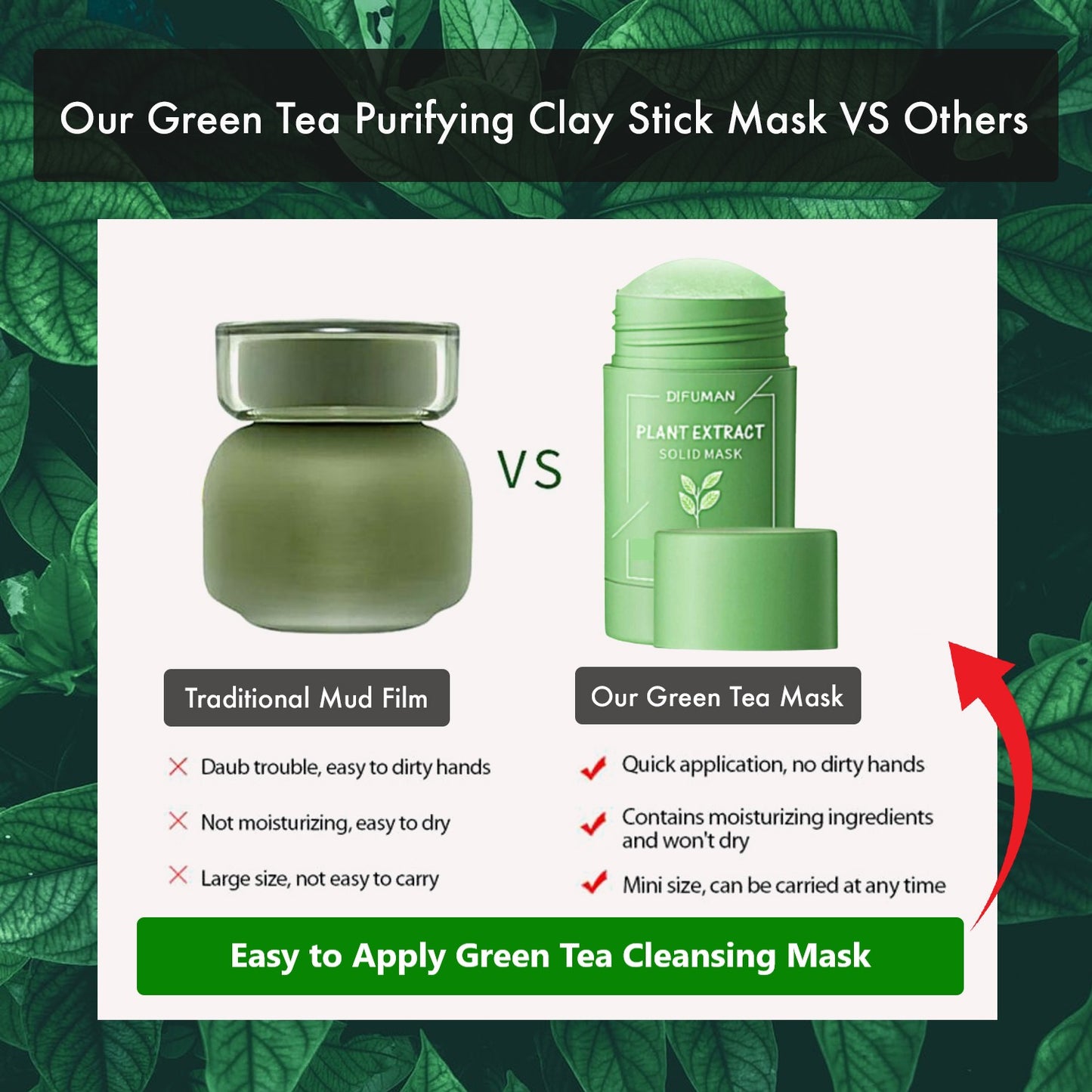 Glamza Deep Cleansing Green Tea Face Mask Stick