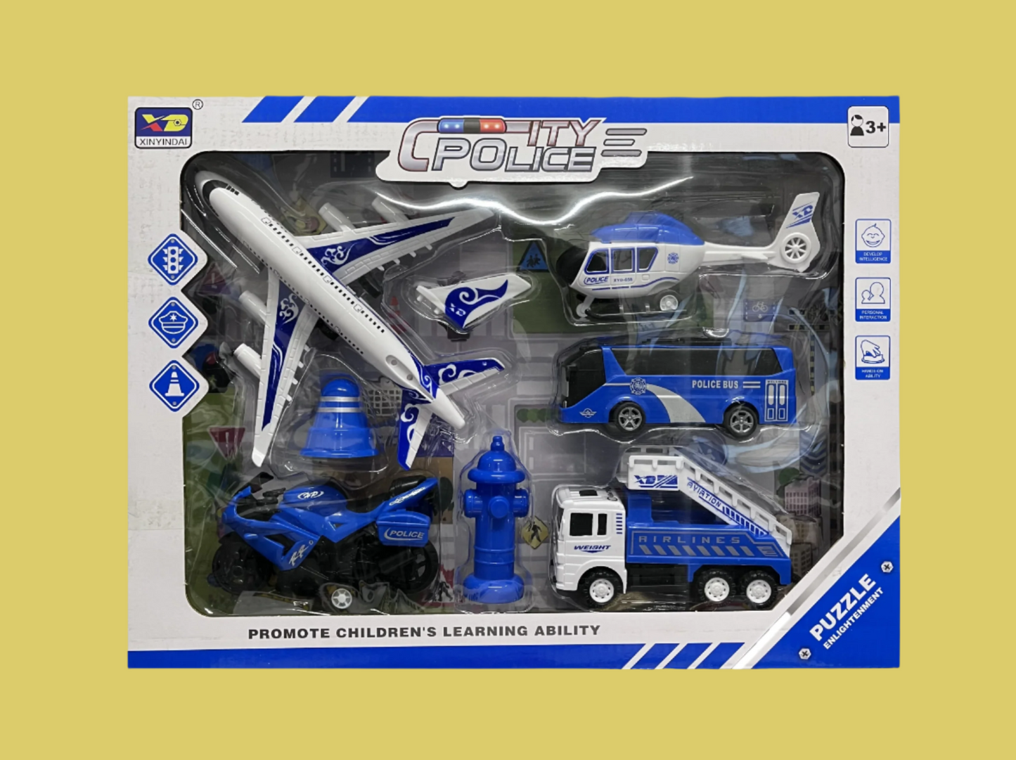 7pc City Police Pull Back & Go Series - Toys