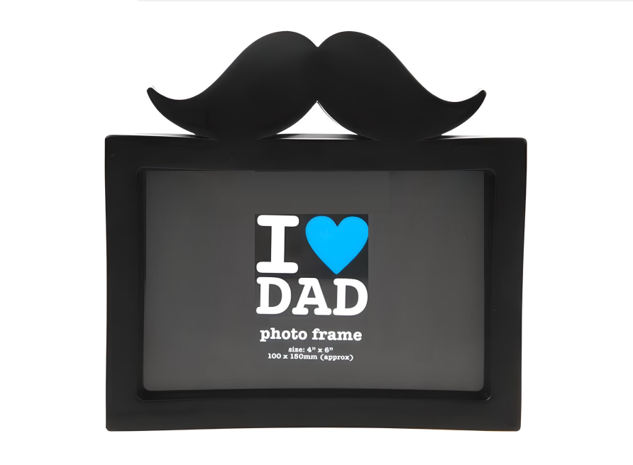 Moustache "I ♥ DAD" Photo Frame 4x6" – The Perfect Christmas Stocking Filler for Dad