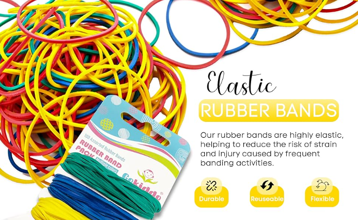 Generise Assorted Rubber Bands Pack of 100