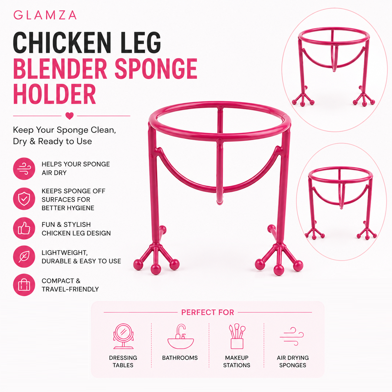 Glamza Beauty Blender Chicken Leg Holder