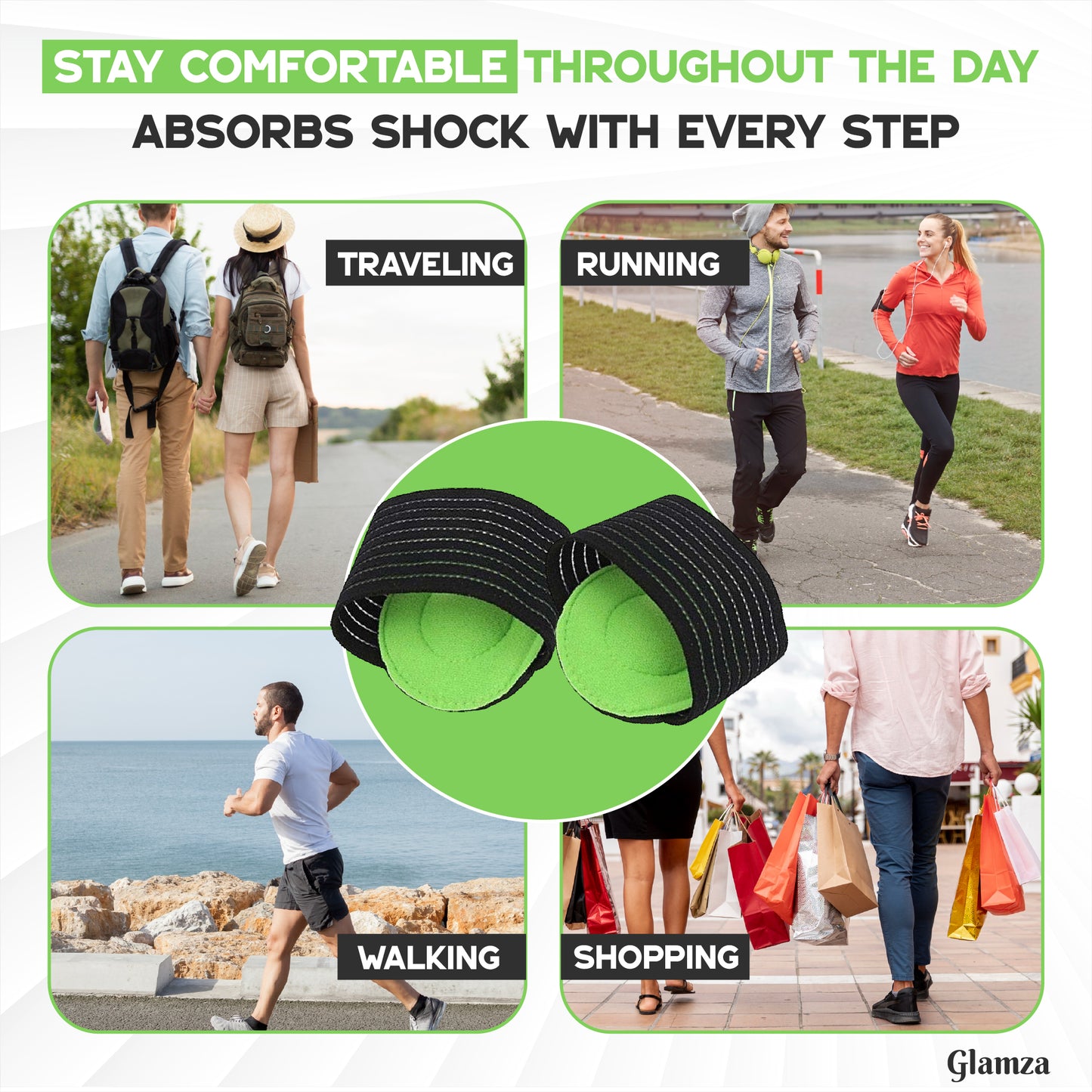 Glamza Reversible Cushioned Foot Arch Supports
