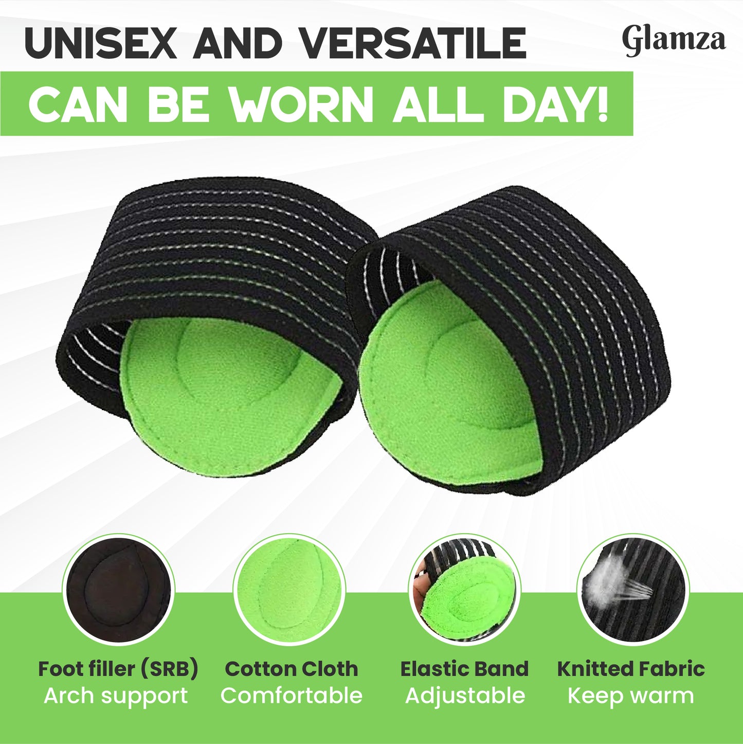 Glamza Reversible Cushioned Foot Arch Supports