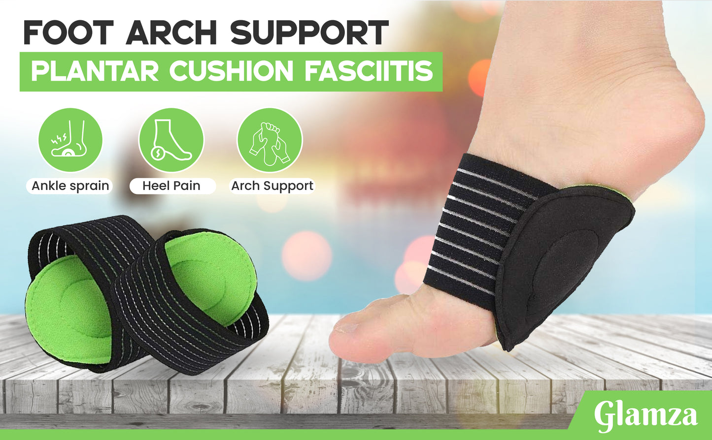 Glamza Reversible Cushioned Foot Arch Supports