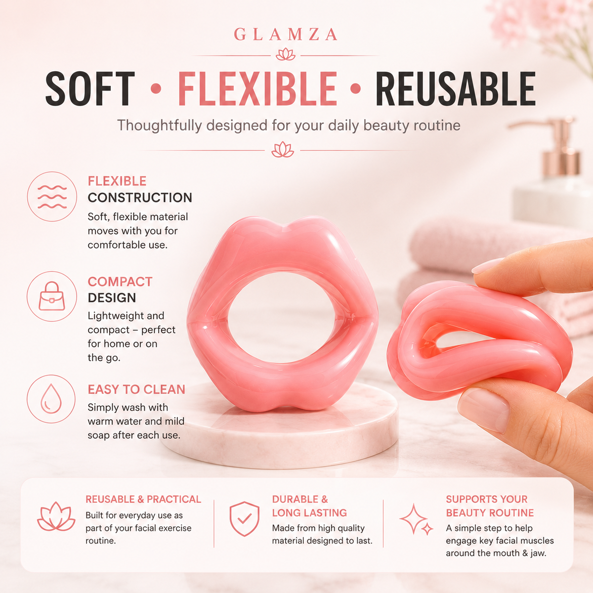 Glamza Face Toner & Exerciser – Facial Muscle Exercise Tool