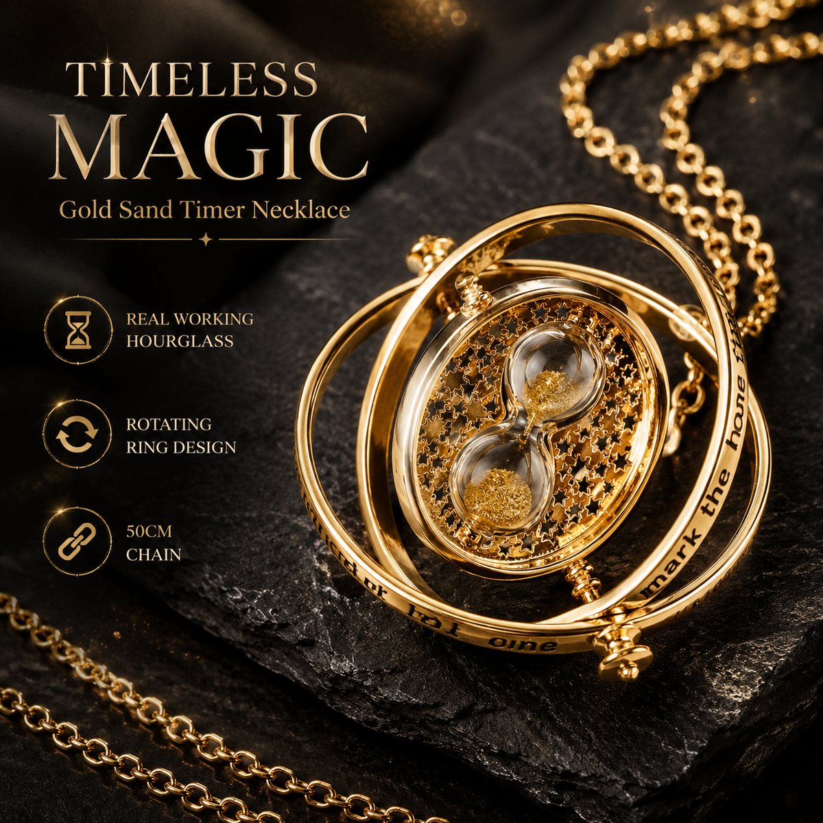 Sand Timer Gold Necklace Collection