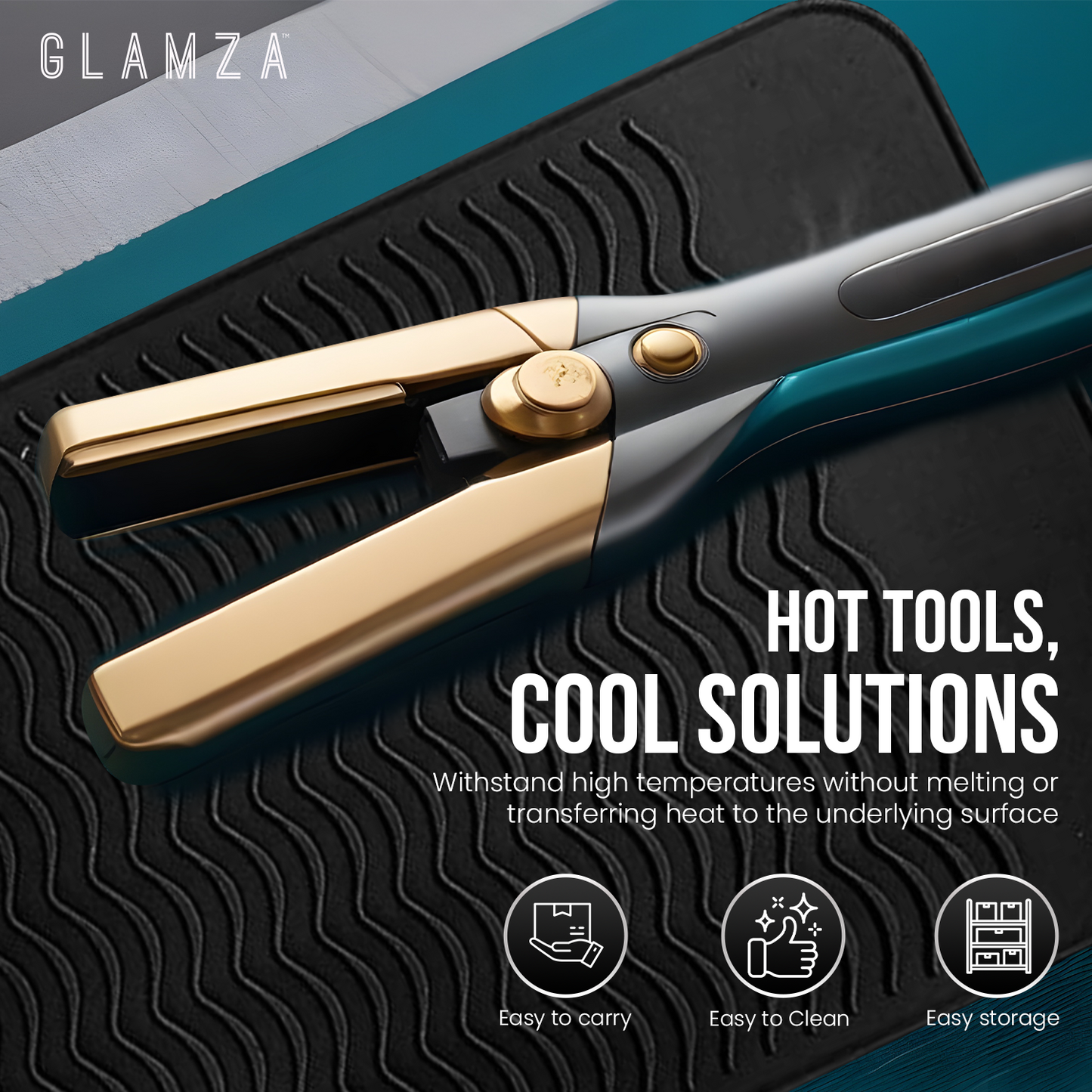 Glamza Silicone Hair Straightener Heat Protection Mat Wrap
