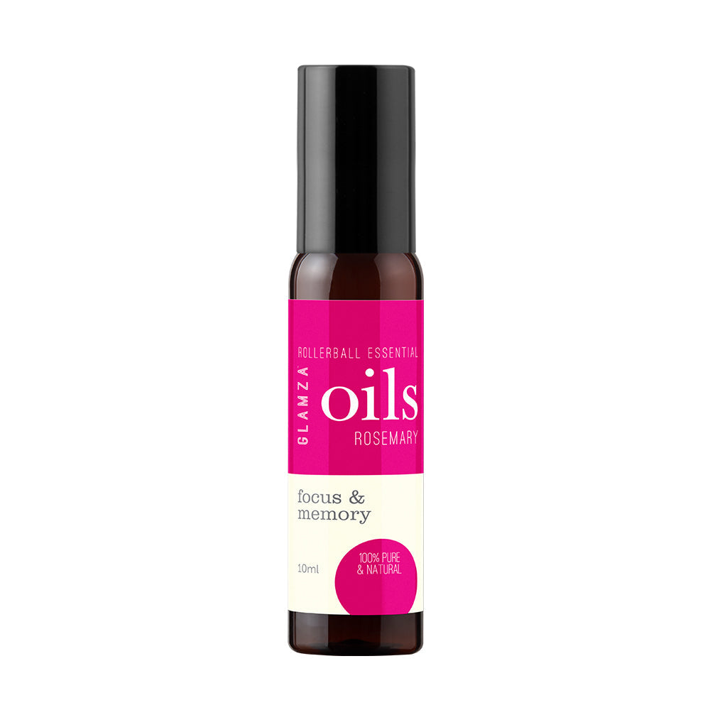 Glamza Premium Essential Oils 10ml Roll On - 100% Pure Lavender, Orange, Peppermint, Eucalyptus, Rosemary, Rosehip.