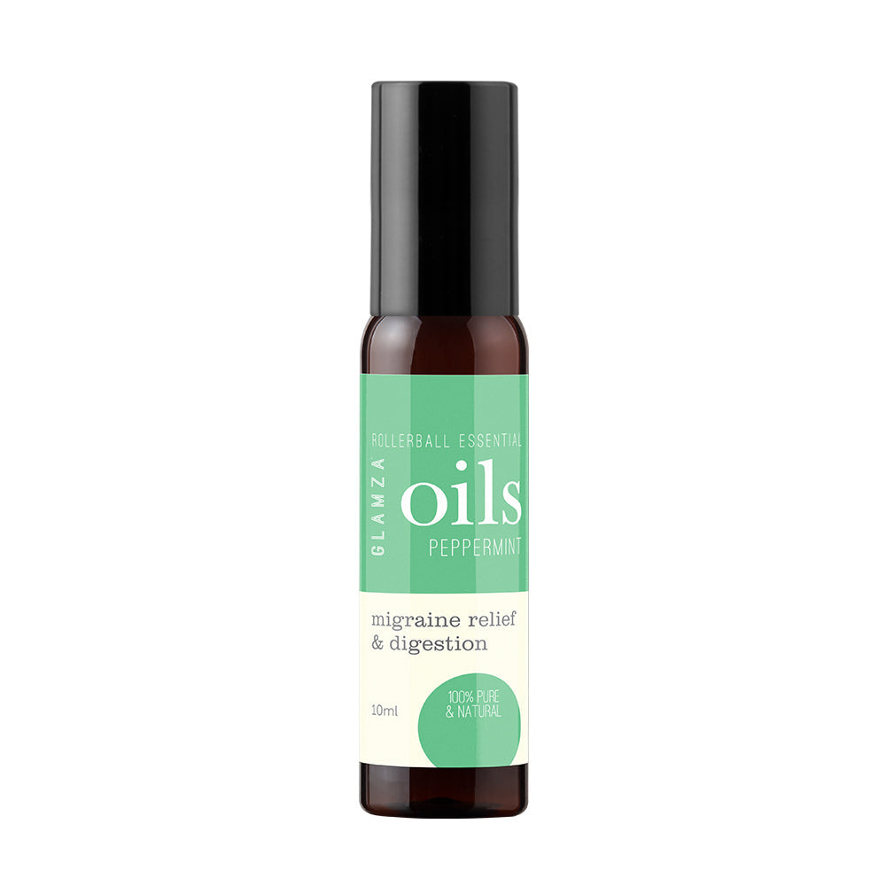 Glamza Premium Essential Oils 10ml Roll On - 100% Pure Lavender, Orange, Peppermint, Eucalyptus, Rosemary, Rosehip.