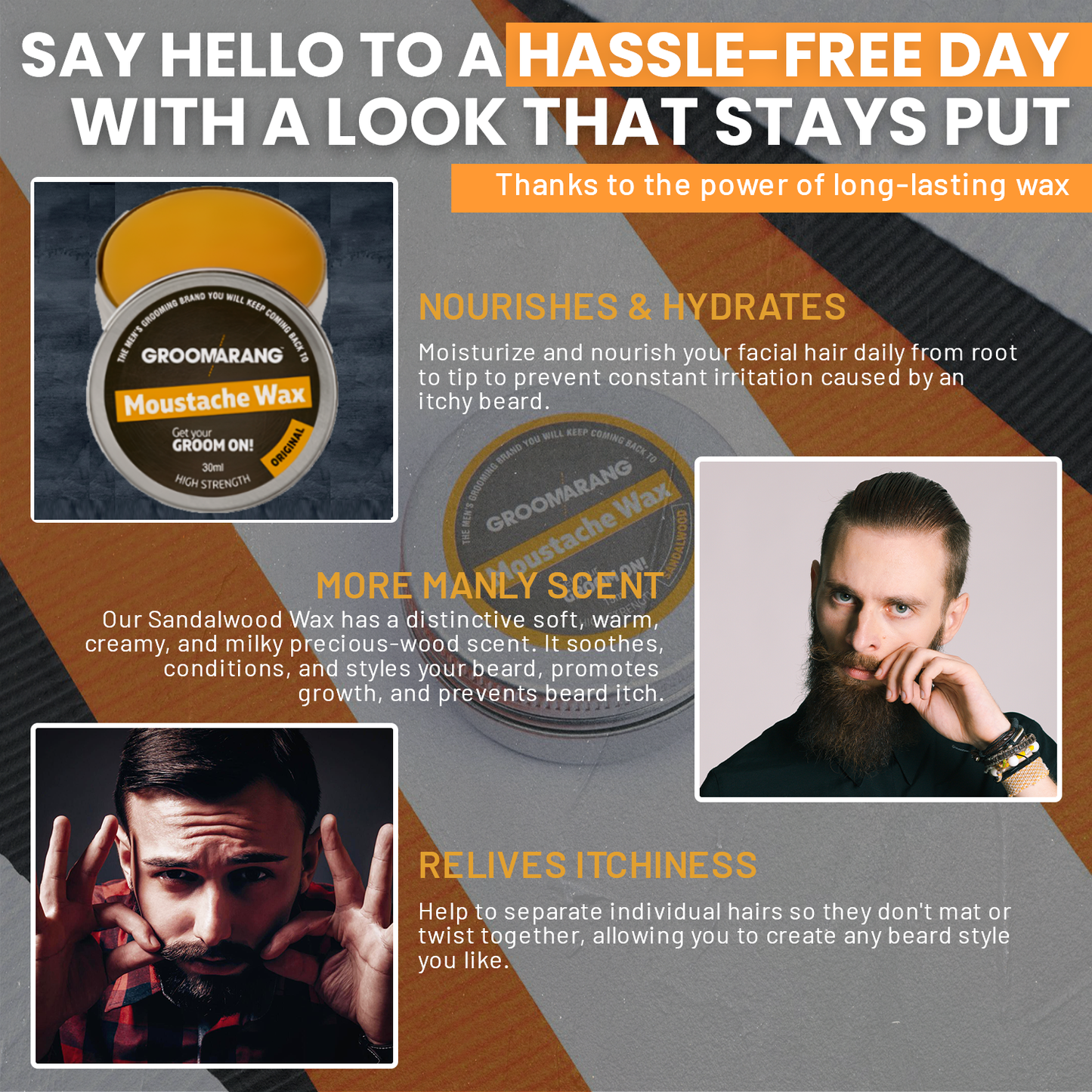 Groomarang Sandalwood Moustache Wax 15ml