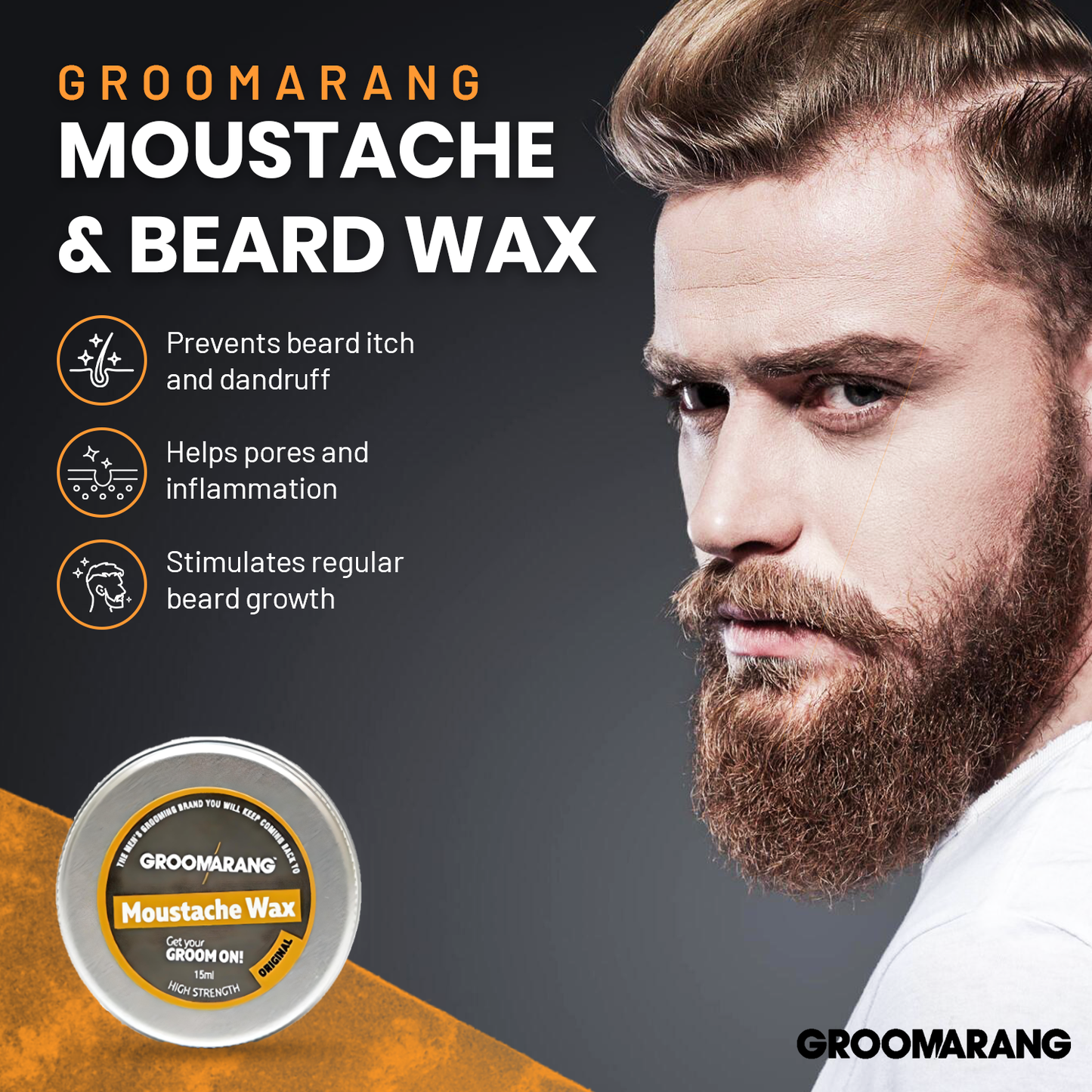 Groomarang Sandalwood Moustache Wax 15ml