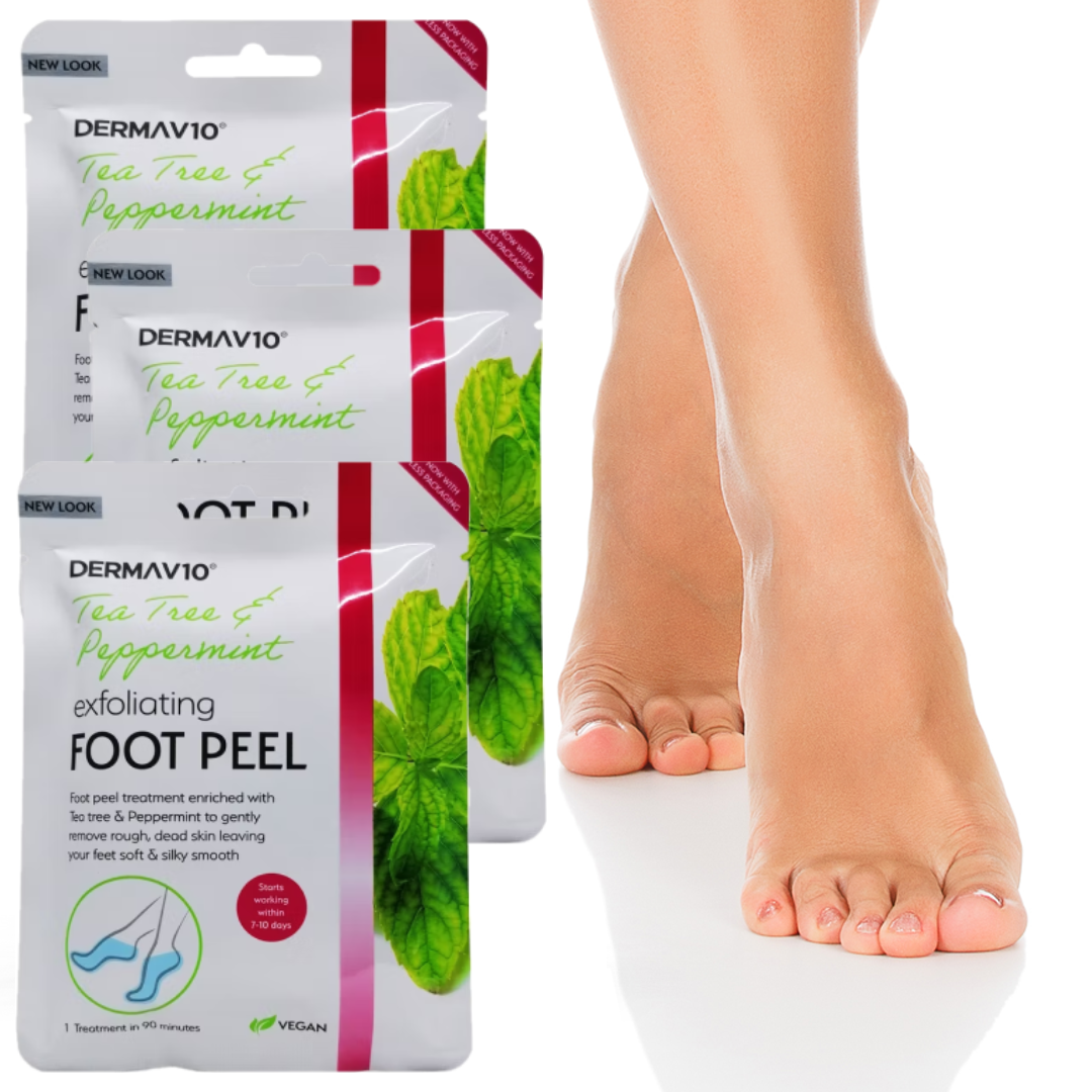 Derma V10 Tea Tree & Peppermint Exfoliating Foot Mask Peel