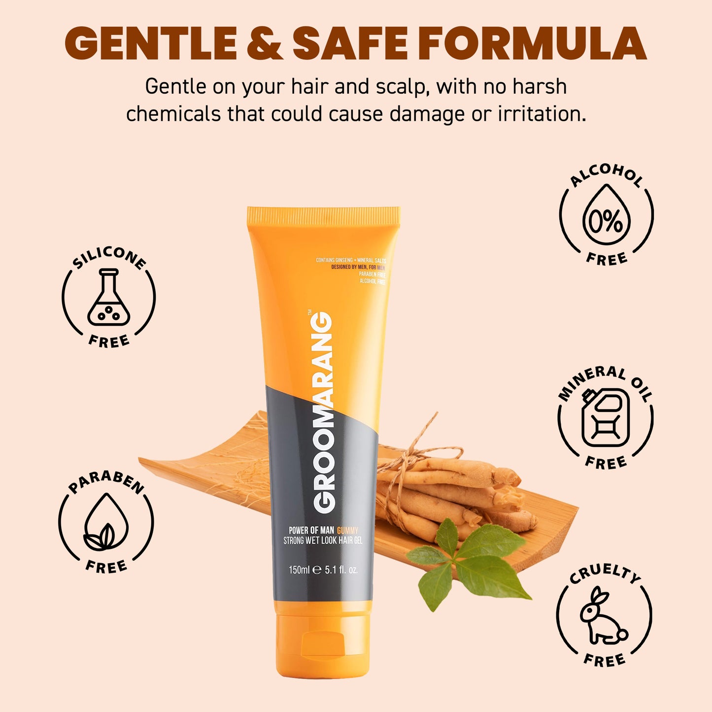 Groomarang Power of Man 'Gummy' Strong Wet Look Hair Gel 150ml