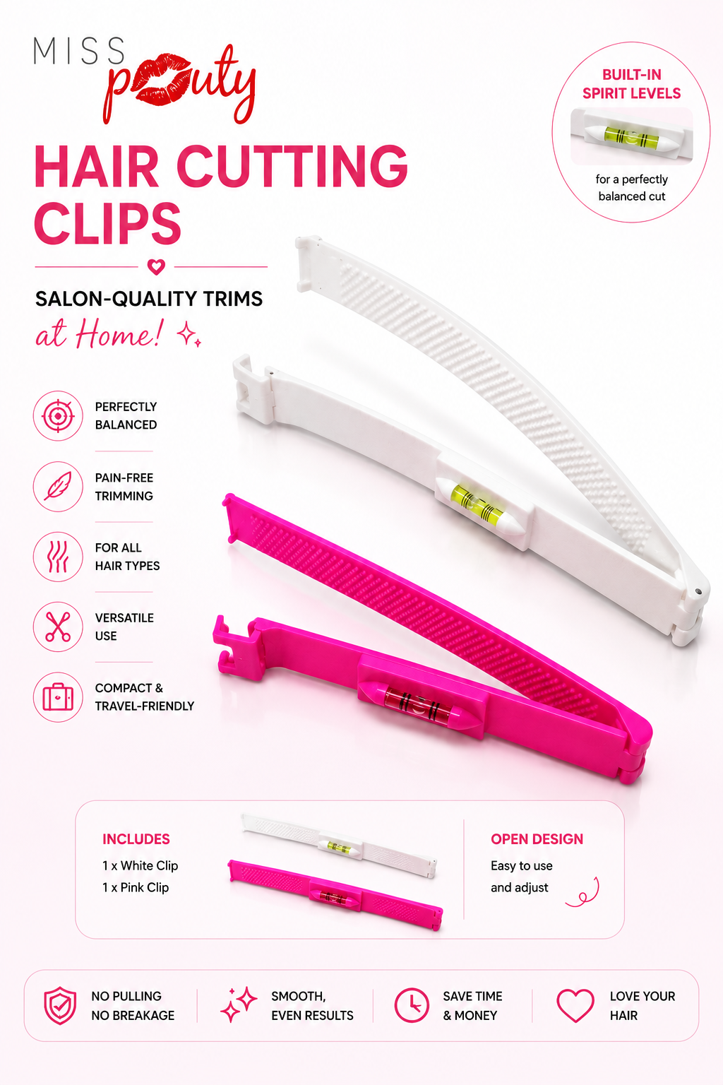 Miss Pouty Hair Cutting Clips – Salon-Quality Trims at Home!