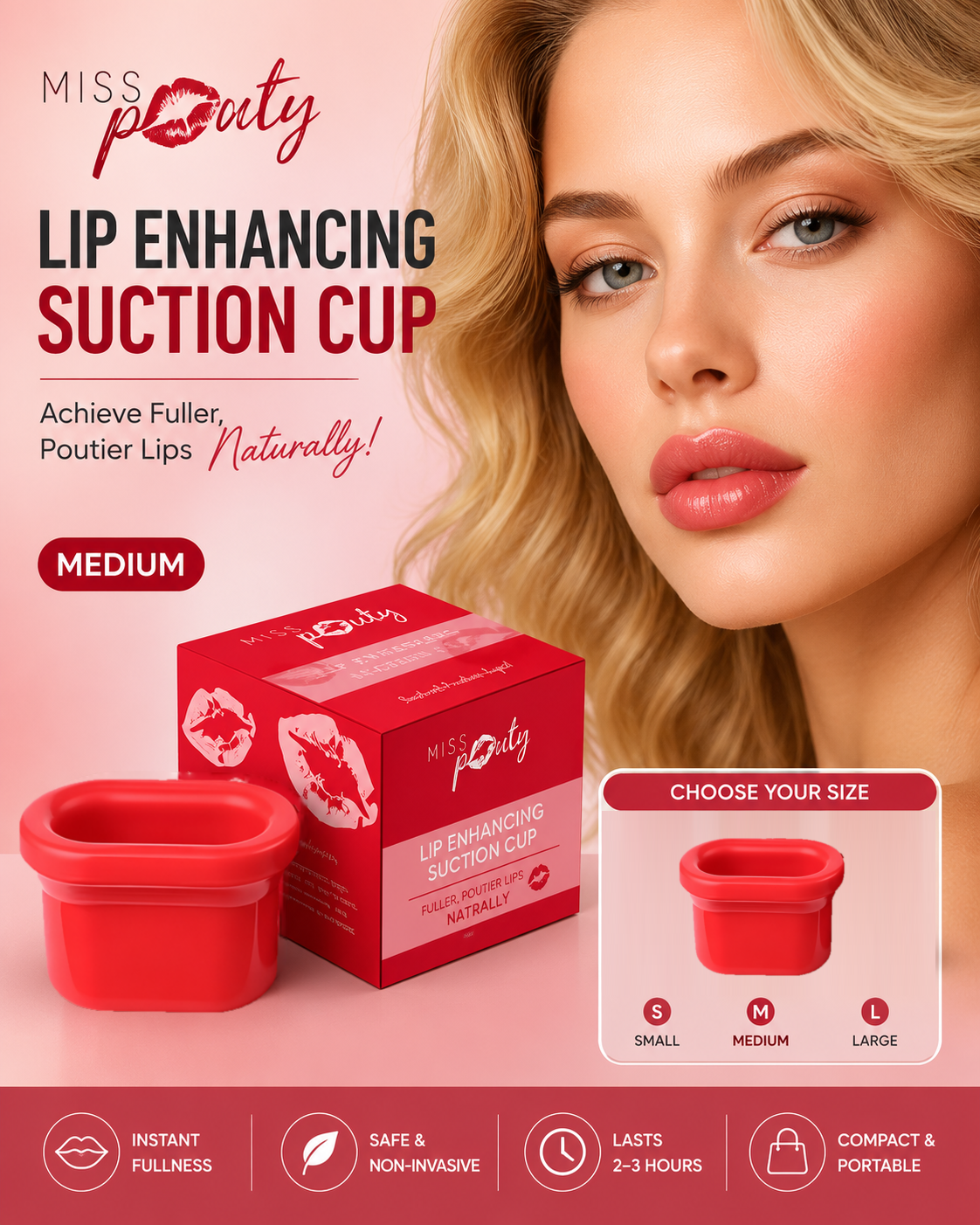 Miss Pouty Lip Enhancing Suction Cup (Single or Set of 3)