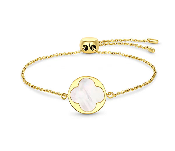 Diamond Style London - Pearl Clover Bracelet in Gold Plating (Item code: Pearlcloverbragold)