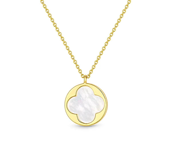 Diamond Style London - Pearl Clover Pendant in Gold plating (Item code: Pearlcloverpengold)