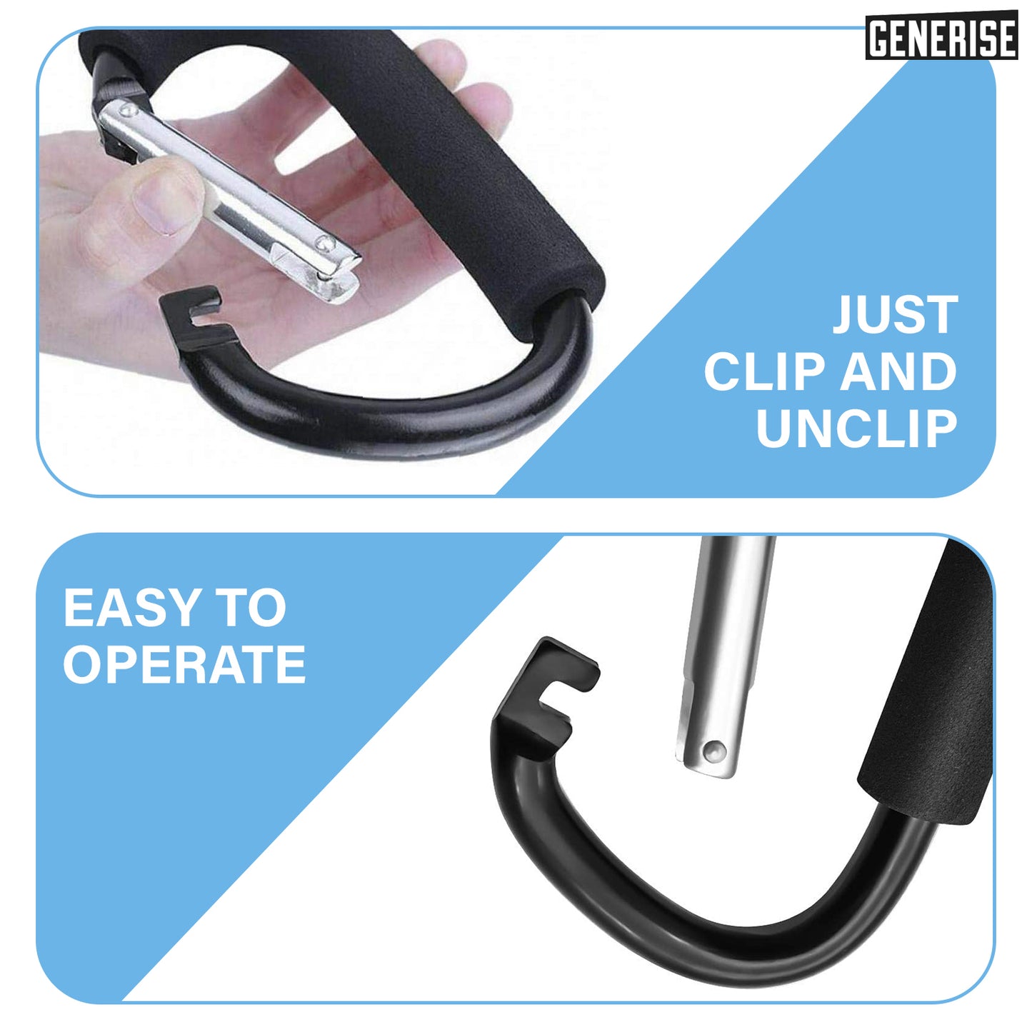 Generise 'Mummy' Buggy Pram Clip - Heavy Duty 10kg Load Capacity