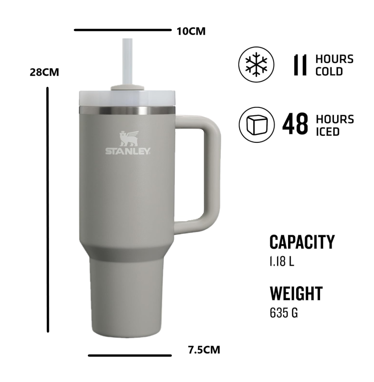 Stanley Quencher® H2.0 FlowState™ Tumbler 1.2L – Recycled Stainless Steel - Multiple Colours!