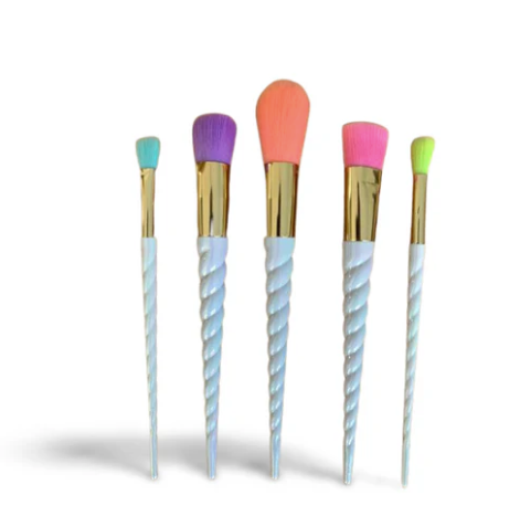 5pc Unicorn Swirl Makeup Brush Set – Perfect for Makeup Enthusiasts