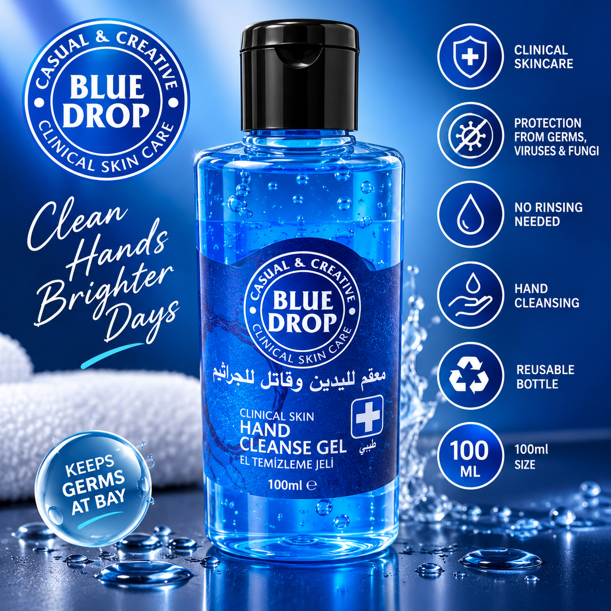 Blue Drop Hand Cleansing Gel 100ml