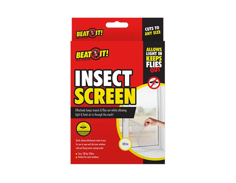Beat It! White Insect Window Screen - 130cm x 150cm