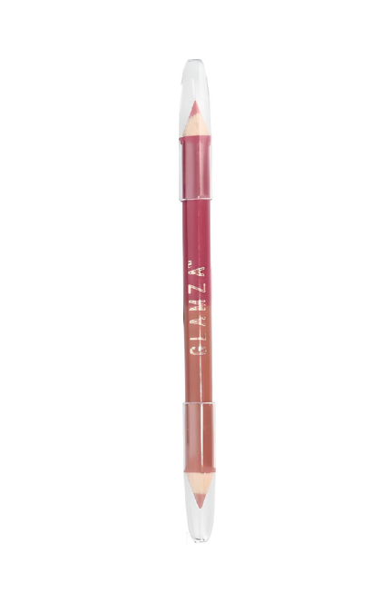 Glamza Two-Colour Dual-Sided Lip Pencil - Berry Kiss And Spiced Nude – Define & Enhance Your Lips