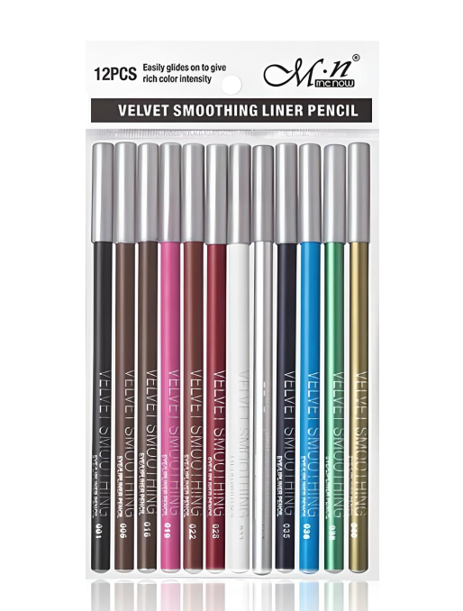 Glamza 12-Piece 2-in-1 Velvet Smoothing Lip Liner and Eyeliner Pencils - Delivery Available