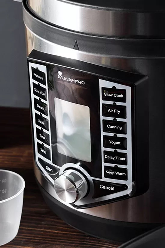MasterPro Stainless Steel 12-in-1 Multi-Cooker Air Fryer 1500W 6 Litre Black
