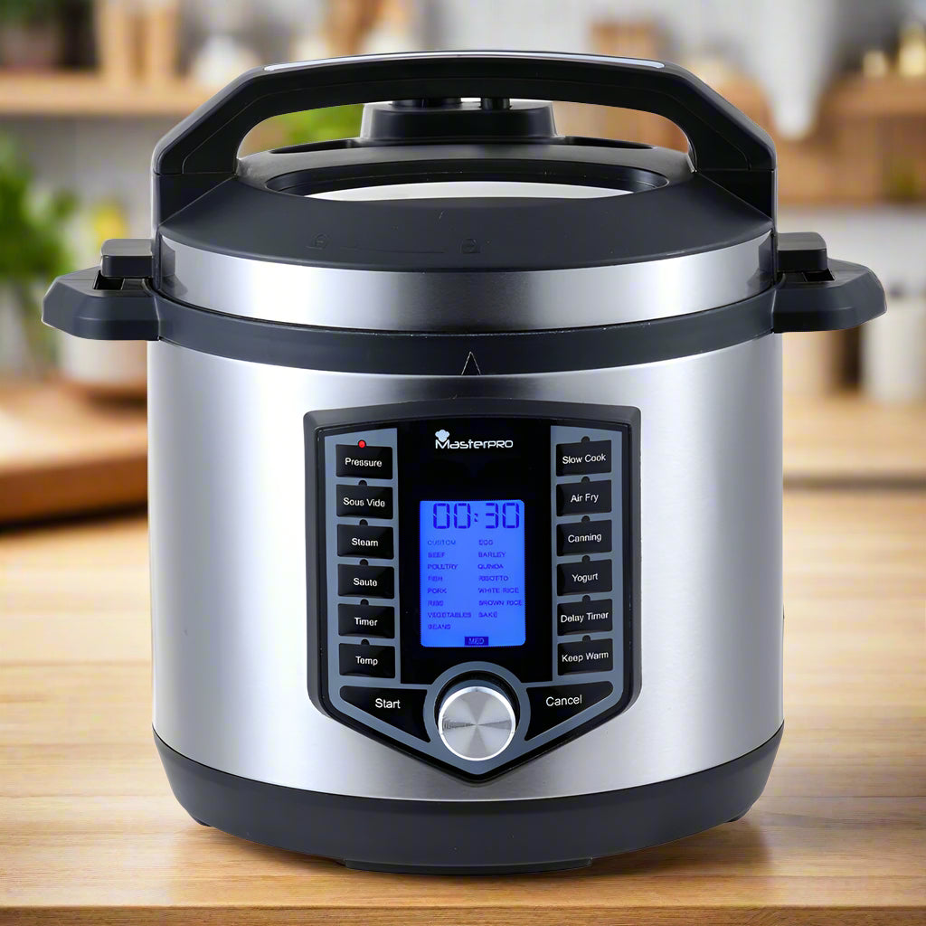 MasterPro Kitchen 2 in 1 Air Fryer & Pressure Cooker, 12 Function with Delivery & Recipe Book!
