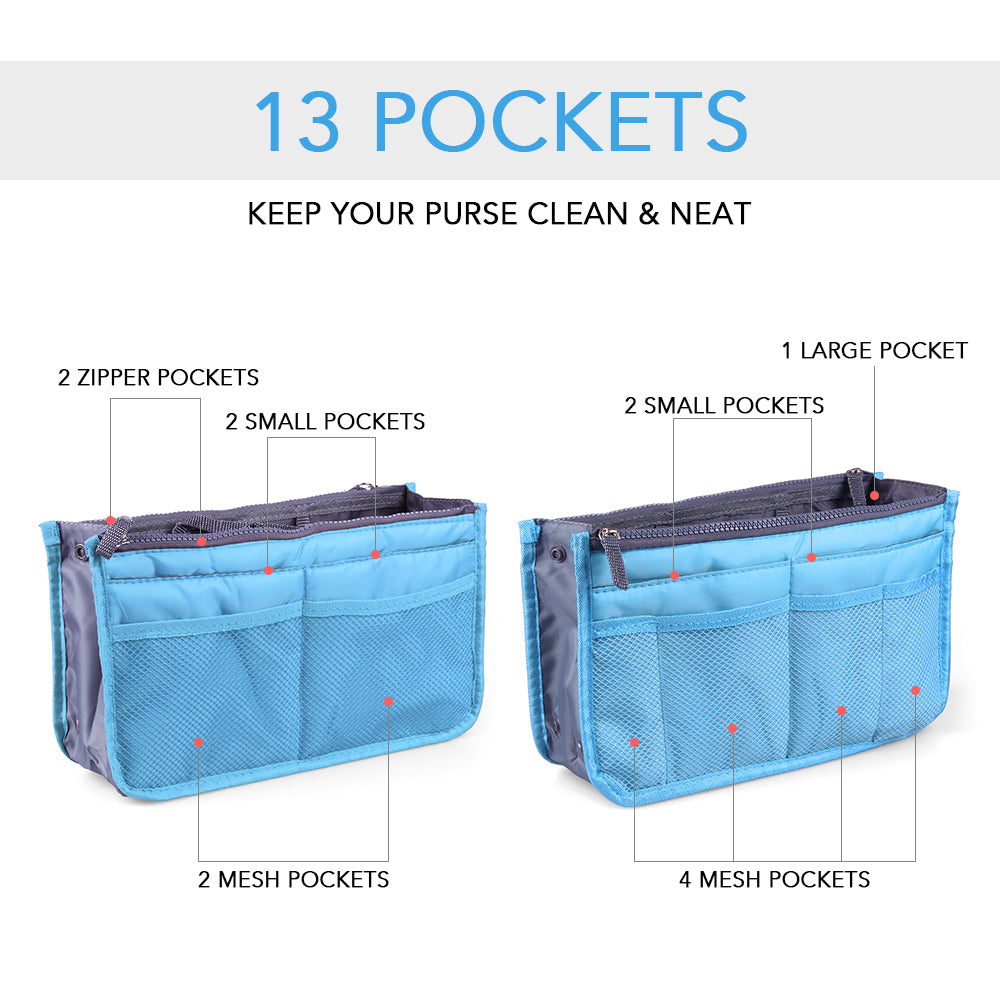 Glamza Multi Pocket Travel Bag - Black