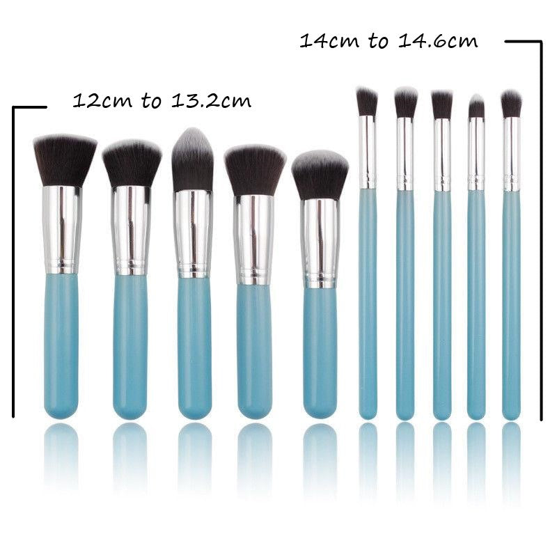 Glamza 10pc Makeup Brush Set – Blue