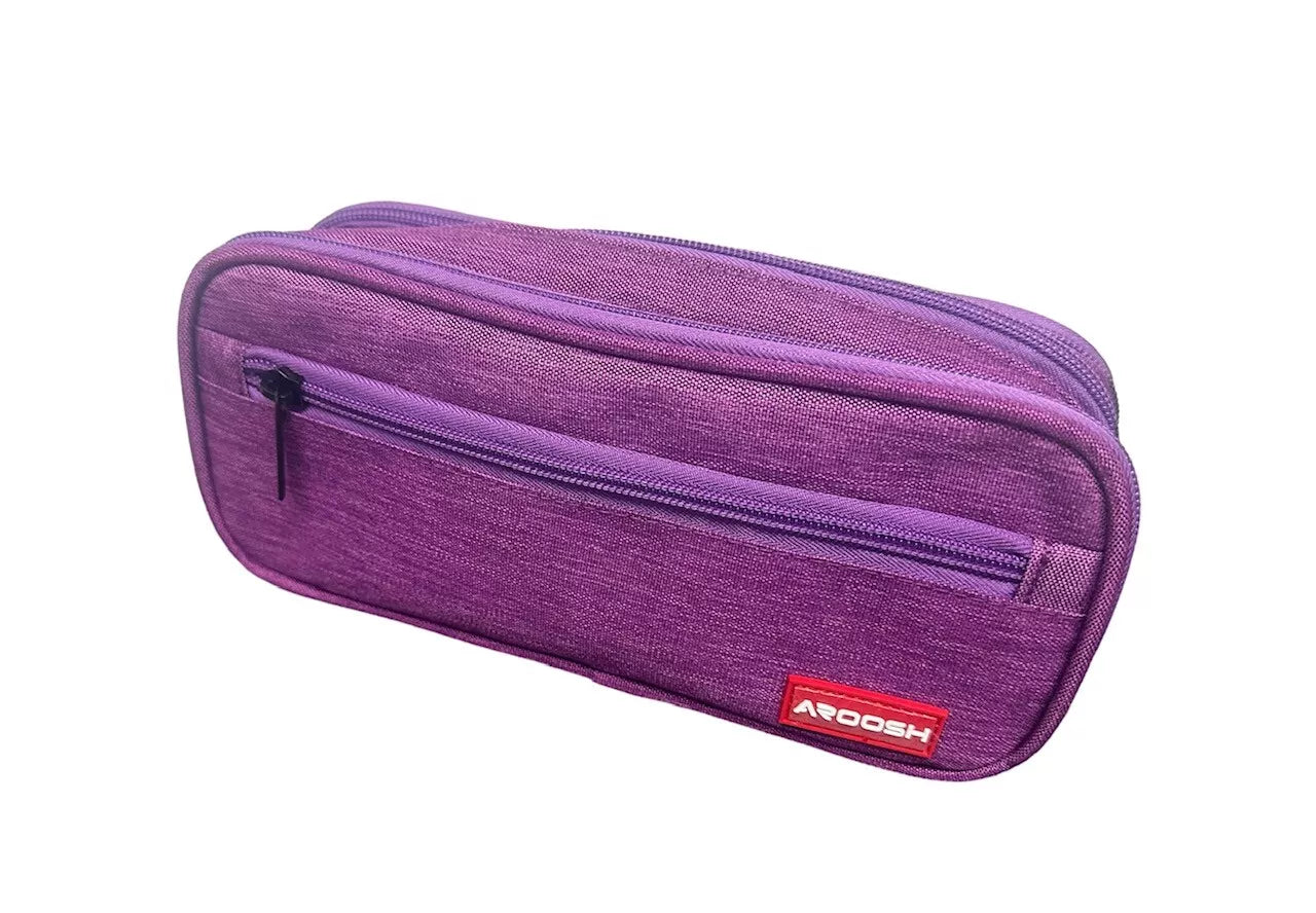 Aroosh Triple Pocket Zipped Pencil Case