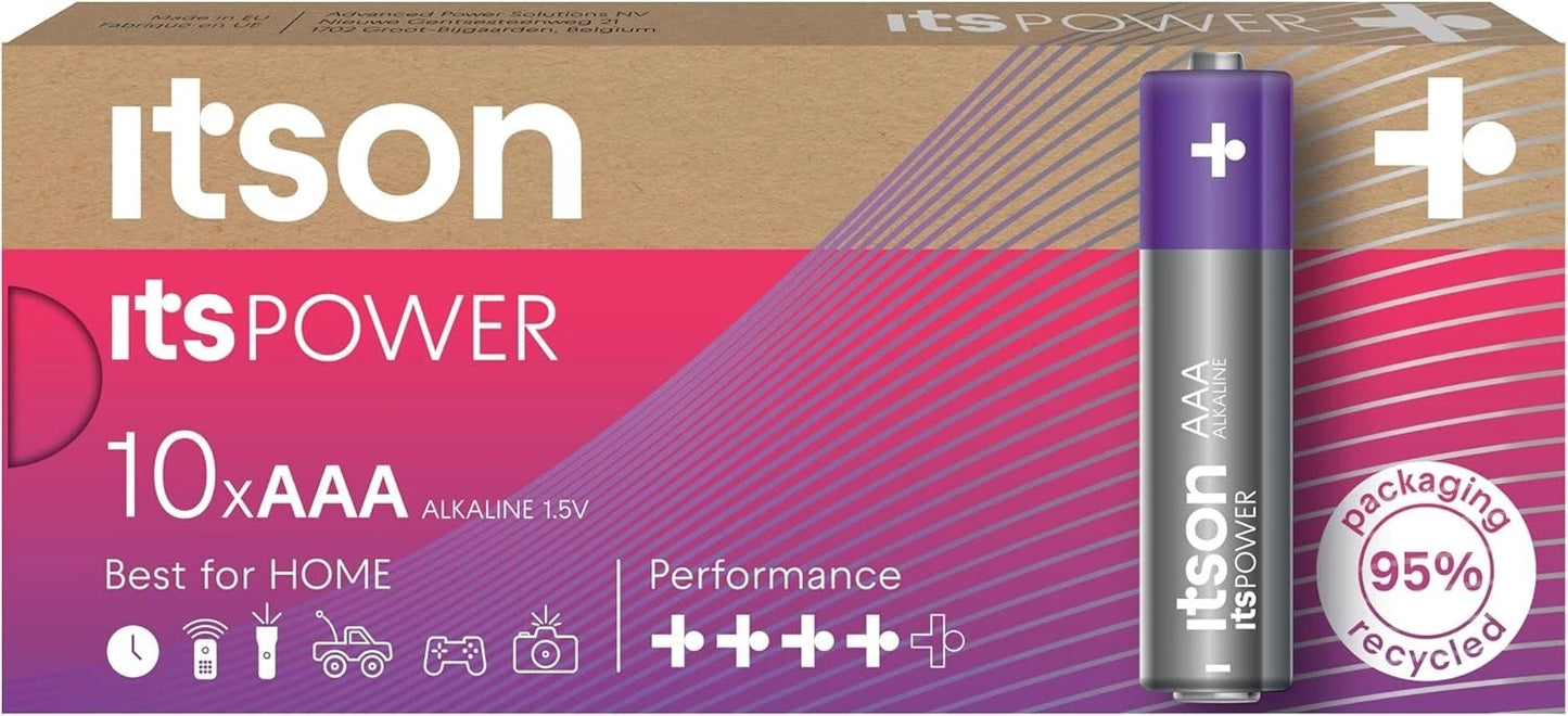 Itson - Power Alkaline AAA Battery 10 Pack